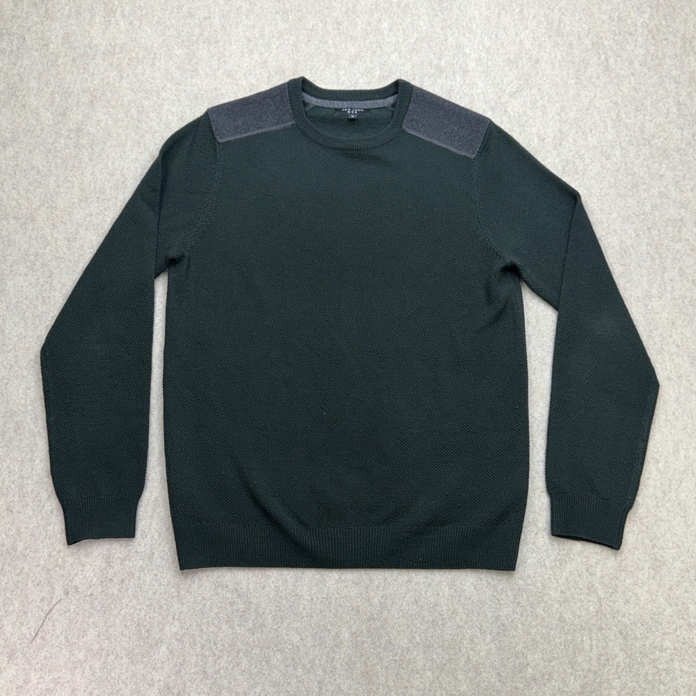 New Look Sweater Mens M Green Military Rugged Heritage Gorp Cabin Dark Academia